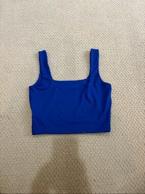 Women’s Square Neck Crop Tank Top - Blue
